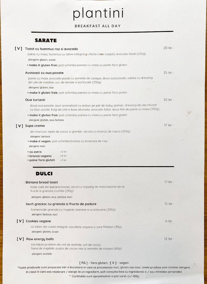 Menu Plantini One Herastrau Plaza-8