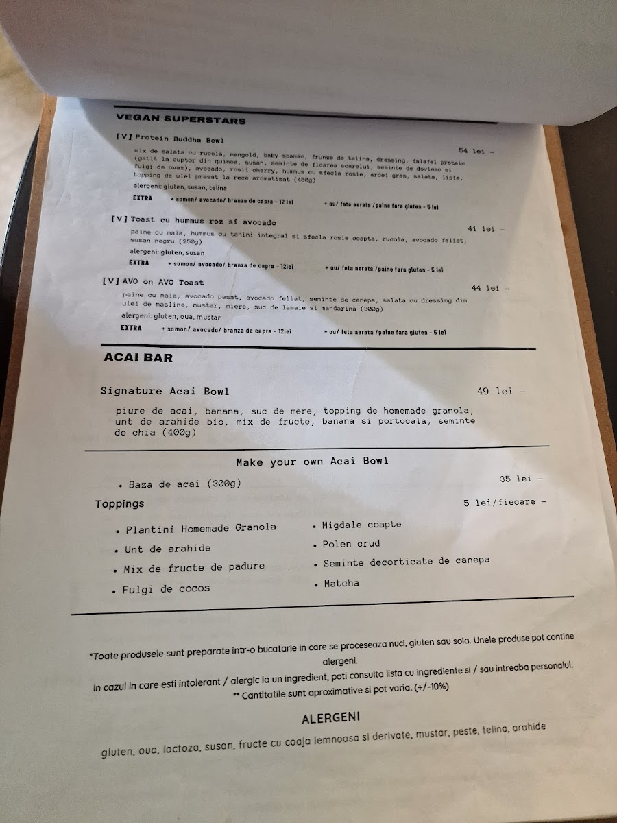 Menu Plantini One Herastrau Plaza-9